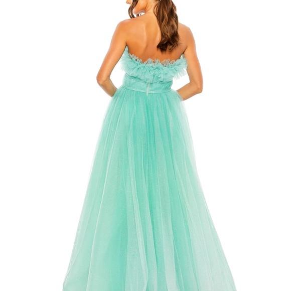 NWT Mac Duggal Aqua Strapless Prom Dress SIZE 4 - Picture 2 of 4